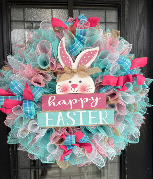 Easter Bunny Welcome Sign Wreath
