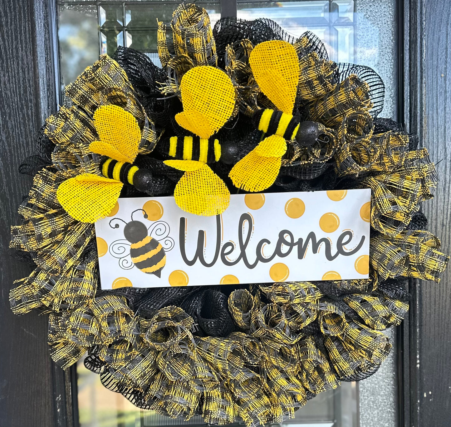 Bee Welcome Mesh Summertime Wreath