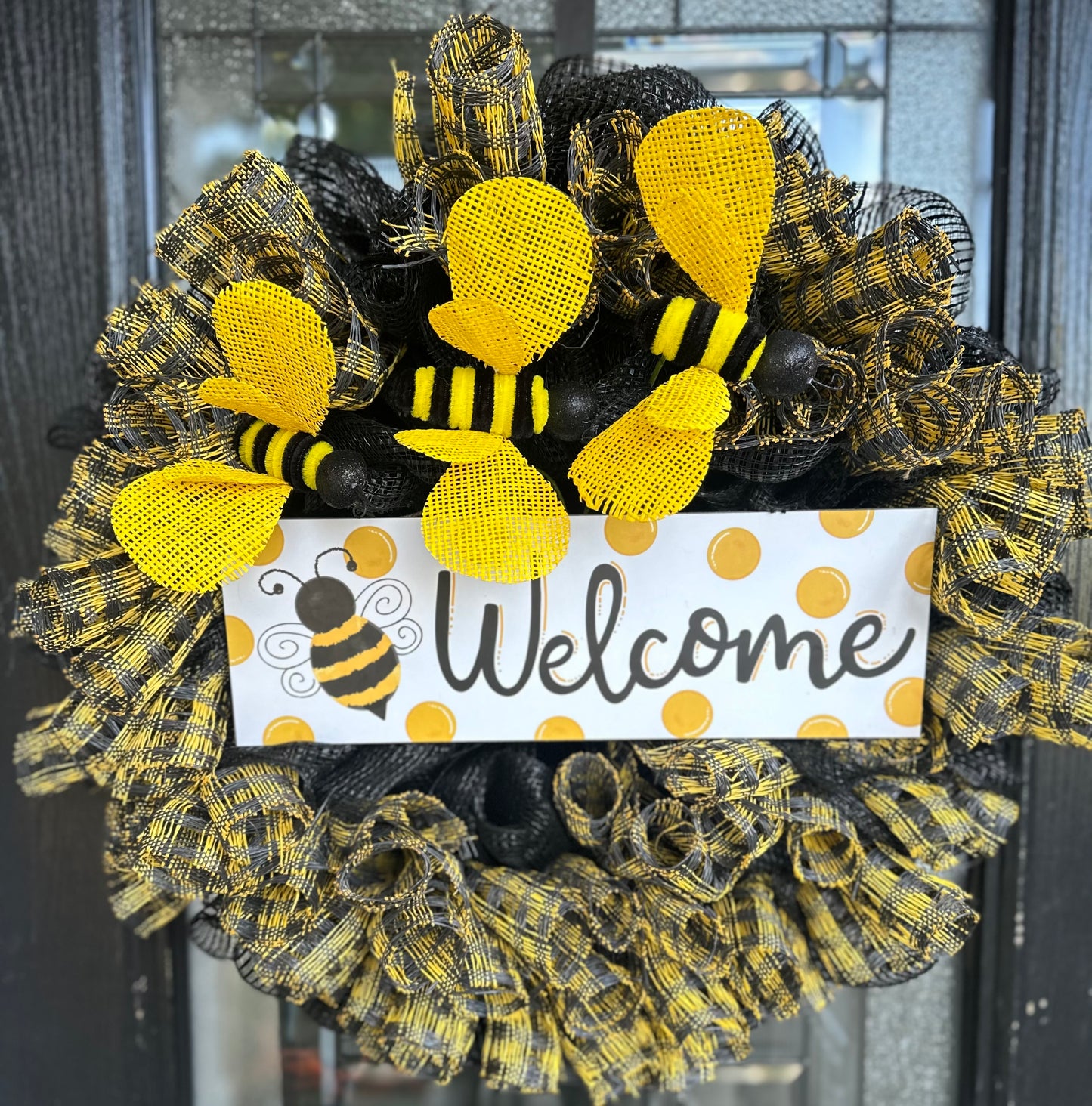 Bee Welcome Mesh Summertime Wreath