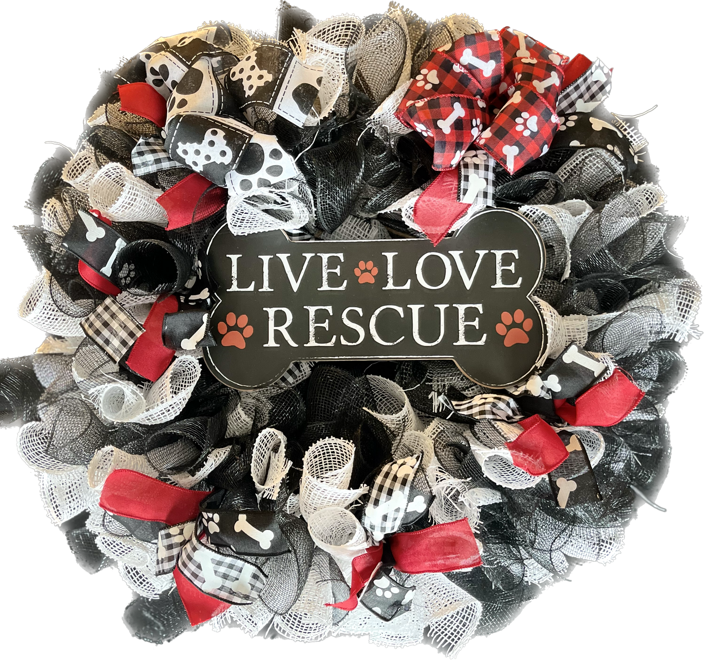 Live, Love, Rescue Wreath