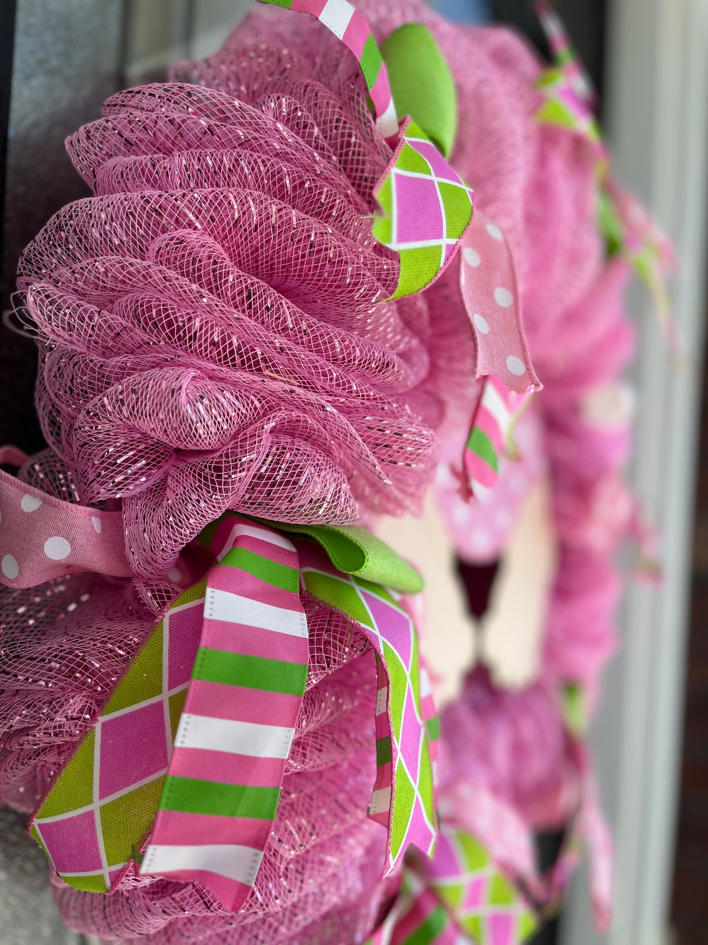 Baby girl announcement wreath