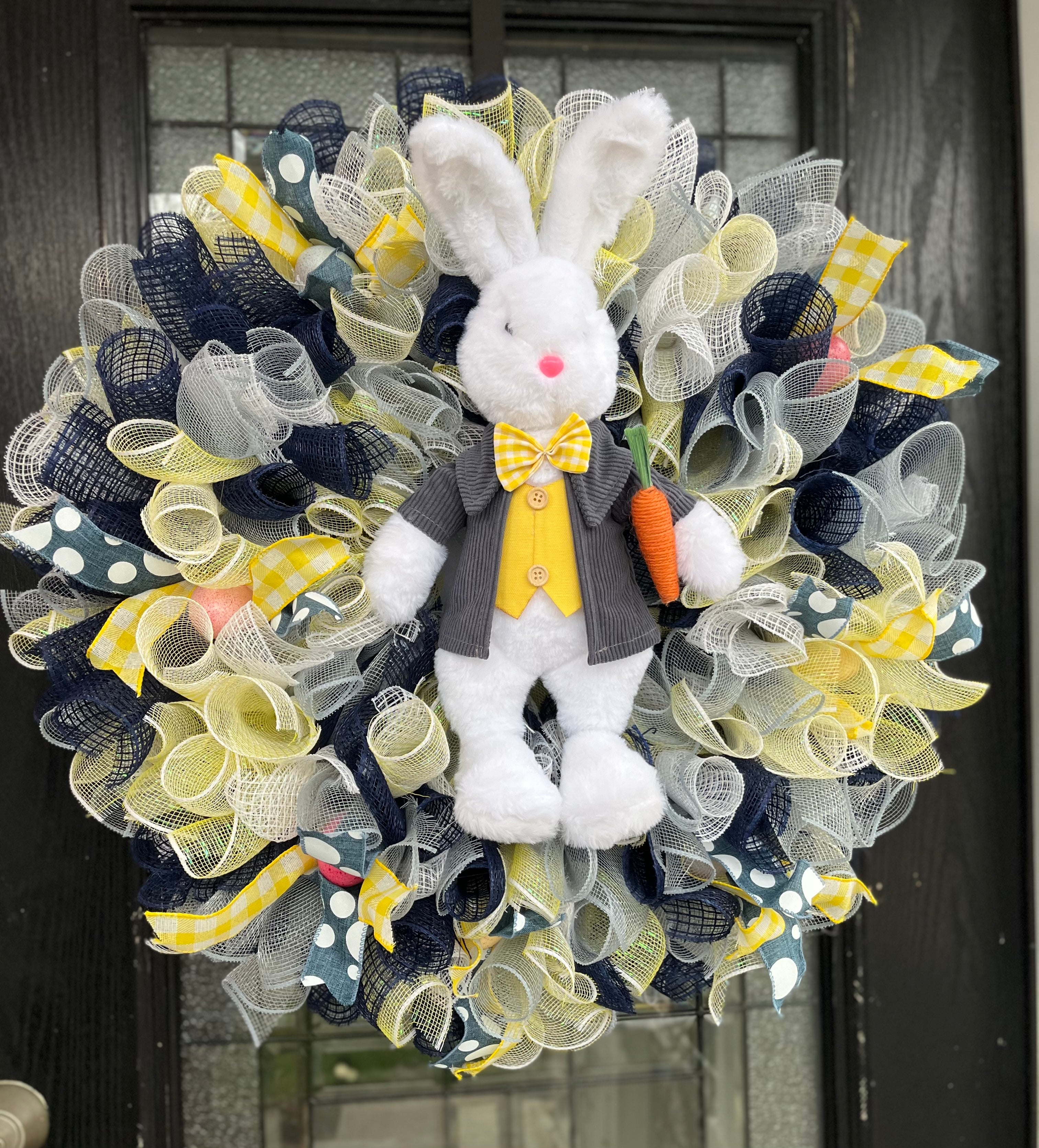 Spring Easter bunny wreath - Reserved outlet to Stacy