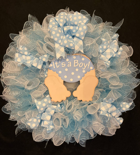 Baby Boy Wreath